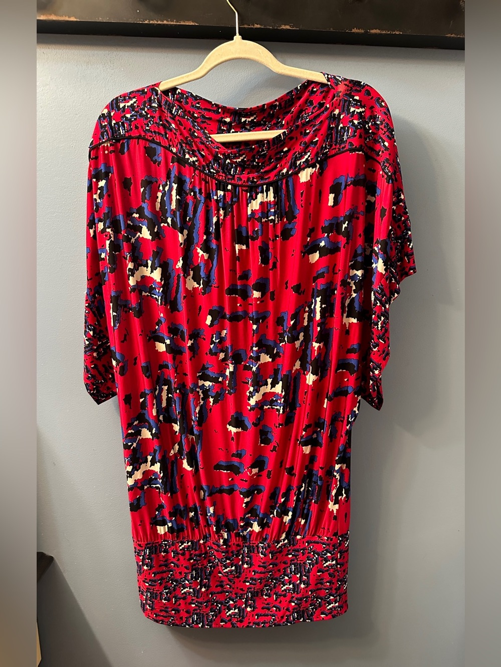 BCBG MaxAzria "SanGria" Boat Neck Dolman Sleeve Mini Dress RED sz S-Retail $148
